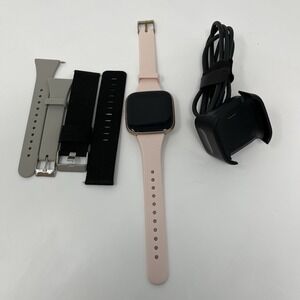 Fitbit Versa 2 Smartwatch Pink Soft Gold with Charger Extra Bands ROSE FB507
